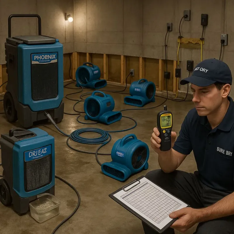 Structural Drying and Dehumidification process in Elverta, CA